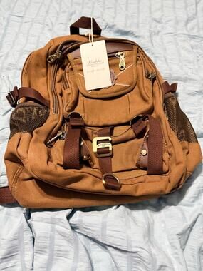 KAUKKO Men Canvas Backpack
Laptop School Satchel Travel camping Bag Rucksack 316